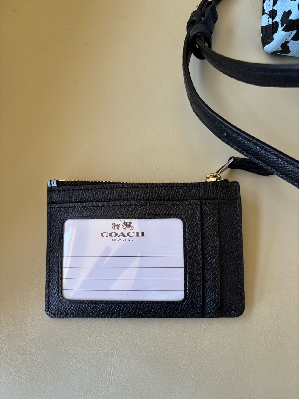 Coach Light Blue and Black Leopard Print Tote with Matching Card Case - Picture 3 of 4